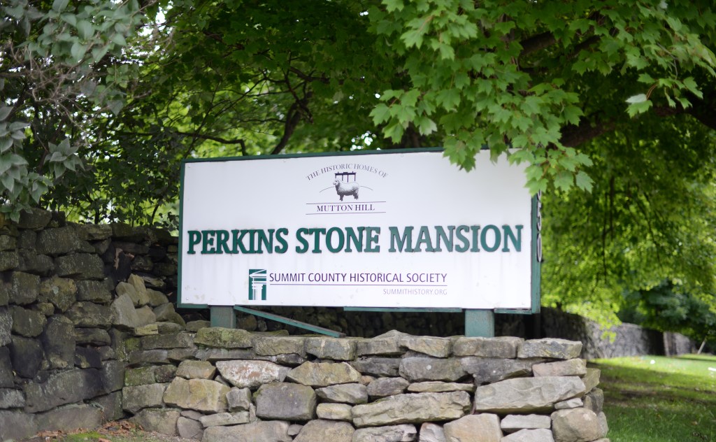 Perkins Stone Mansion sign for the Summit County Historical Society